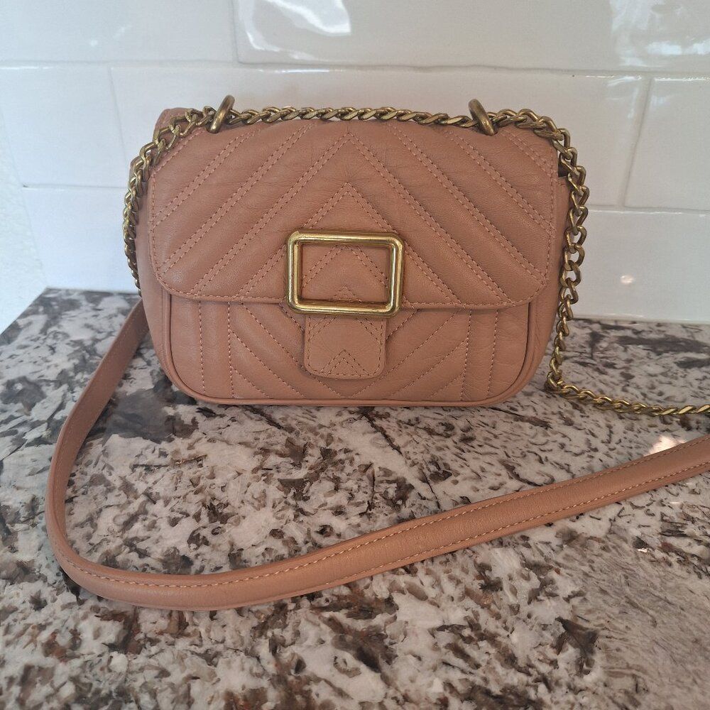 UTERQUE Croc Leather Crossbody Bag Purse